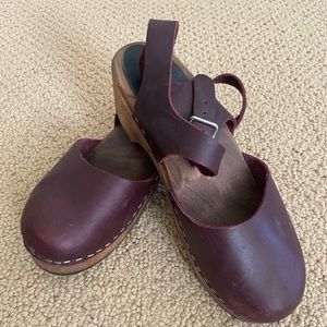 Lotta Of Stockholm Clogs, Size 37 , Aubergine leather